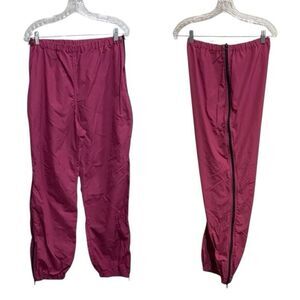 Vintage L.L. Bean Full Side‎ Zip Nylon Wind Pants Magenta Size M USA Y2K Hiking